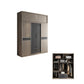 Sliding Contemporary Wardrobe Armoire Wooden Storage Cabinet with Shelves