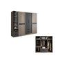 Sliding Contemporary Wardrobe Armoire Wooden Storage Cabinet with Shelves