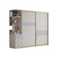 Sliding Wardrobe Closet with Shelves Contemporary Wardrobe Cabinet Armoire with Side Cabinet Clearhalo 'Armoires & Wardrobes' 'armoires_wardrobes' 'Bedroom Furniture' 'furn' 'furn_armoires_wardrobes' 'Furniture' 7754525