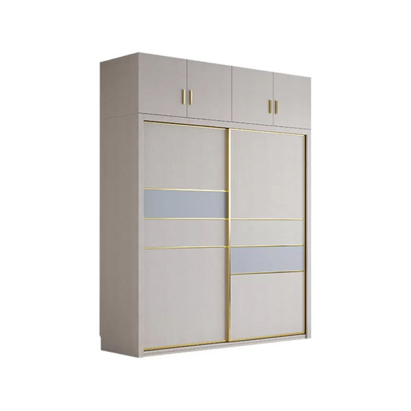 Sliding Wardrobe Closet with Shelves Contemporary Wardrobe Cabinet Armoire with Top Cabinet Clearhalo 'Armoires & Wardrobes' 'armoires_wardrobes' 'Bedroom Furniture' 'furn' 'furn_armoires_wardrobes' 'Furniture' 7754526