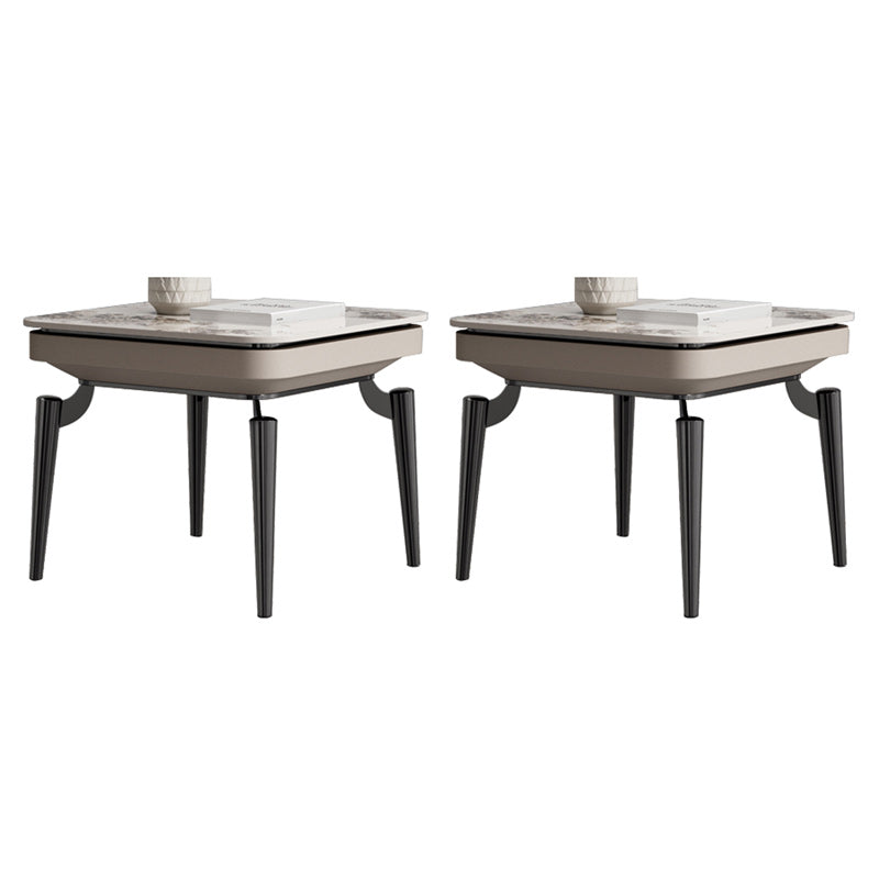 19.7 inch Tall Side Table 4 Legs Base Type Slate Nesting Tables Black 2 Clearhalo 'Coffee & Accent Tables' 'End & Side Tables' 'end_side_tables' 'furn' 'furn_end_side_tables' 'Furniture' 'Living Room Furniture' 7756761