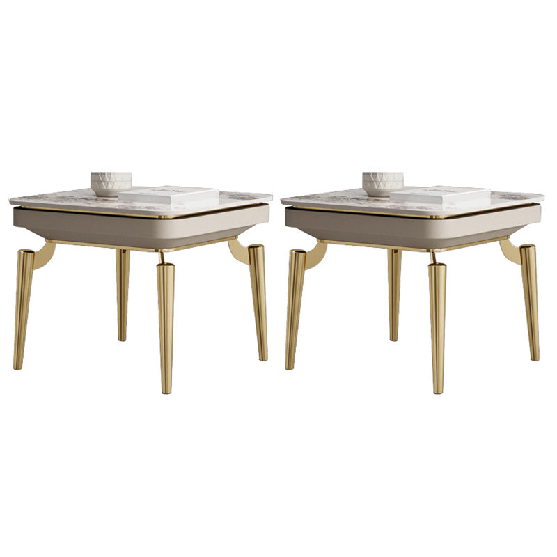 19.7 inch Tall Side Table 4 Legs Base Type Slate Nesting Tables Gold 2 Clearhalo 'Coffee & Accent Tables' 'End & Side Tables' 'end_side_tables' 'furn' 'furn_end_side_tables' 'Furniture' 'Living Room Furniture' 7756765