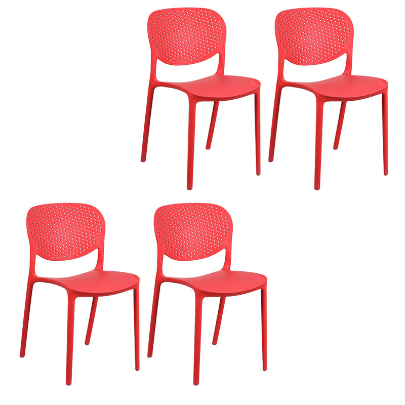 Chaise latéral d'empilement en plastique de style moderne