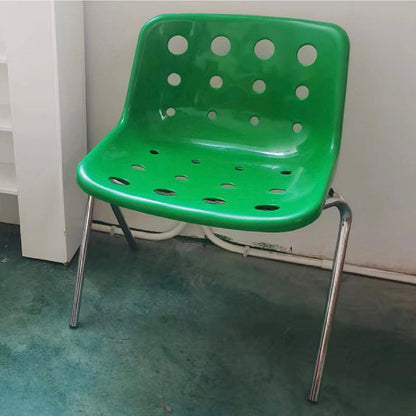 Chaise latéral d'empilement en plastique de style moderne chaise sans bras avec des jambes chromées