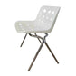 Chaise latéral d'empilement en plastique de style moderne chaise sans bras avec des jambes chromées