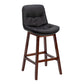 Contemporary Solid Wood Legs Faux Leather Indoor Counter Stools with Cushion Black Brown 1 Piece Clearhalo 'Bar Furniture' 'Bar Stools' 'bar_stools' 'furn' 'furn_bar_stools' 'Furniture' 'Kitchen & Dining Furniture' 7756968