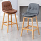 Contemporary Solid Wood Legs Faux Leather Indoor Counter Stools with Cushion Clearhalo 'Bar Furniture' 'Bar Stools' 'bar_stools' 'furn' 'furn_bar_stools' 'Furniture' 'Kitchen & Dining Furniture' 7756972