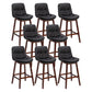 Contemporary Solid Wood Legs Faux Leather Indoor Counter Stools with Cushion Black Brown 8 Piece Set Clearhalo 'Bar Furniture' 'Bar Stools' 'bar_stools' 'furn' 'furn_bar_stools' 'Furniture' 'Kitchen & Dining Furniture' 7756976