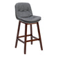 Contemporary Solid Wood Legs Faux Leather Indoor Counter Stools with Cushion Grey Brown 1 Piece Clearhalo 'Bar Furniture' 'Bar Stools' 'bar_stools' 'furn' 'furn_bar_stools' 'Furniture' 'Kitchen & Dining Furniture' 7756978