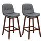 Contemporary Solid Wood Legs Faux Leather Indoor Counter Stools with Cushion Grey Brown 2 Piece Set Clearhalo 'Bar Furniture' 'Bar Stools' 'bar_stools' 'furn' 'furn_bar_stools' 'Furniture' 'Kitchen & Dining Furniture' 7756980