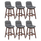 Contemporary Solid Wood Legs Faux Leather Indoor Counter Stools with Cushion Grey Brown 6 Piece Set Clearhalo 'Bar Furniture' 'Bar Stools' 'bar_stools' 'furn' 'furn_bar_stools' 'Furniture' 'Kitchen & Dining Furniture' 7756984