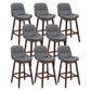 Contemporary Solid Wood Legs Faux Leather Indoor Counter Stools with Cushion Grey Brown 8 Piece Set Clearhalo 'Bar Furniture' 'Bar Stools' 'bar_stools' 'furn' 'furn_bar_stools' 'Furniture' 'Kitchen & Dining Furniture' 7756985