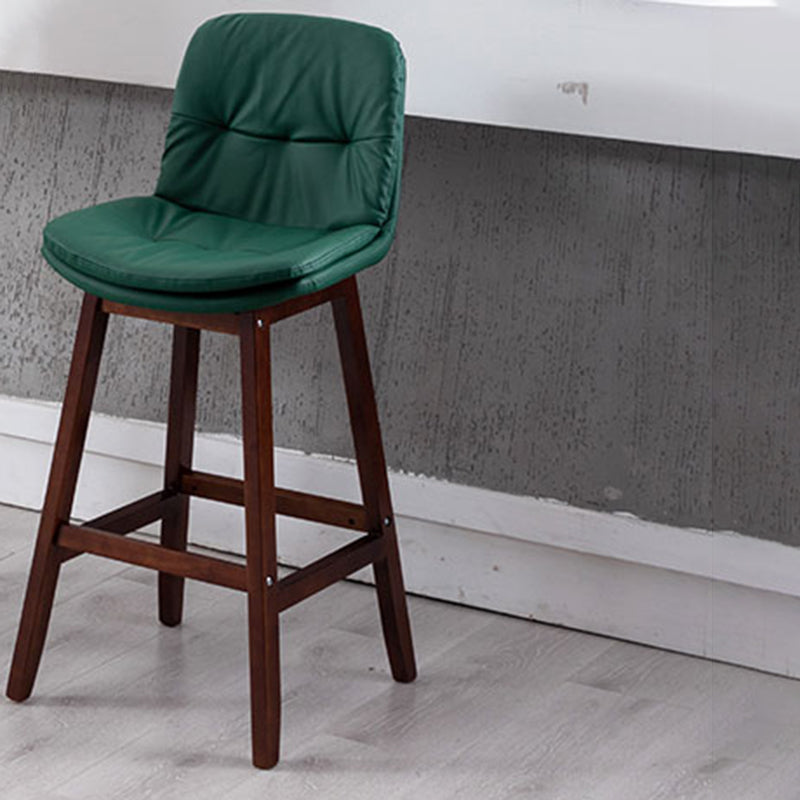 Contemporary Solid Wood Legs Faux Leather Indoor Counter Stools with Cushion Clearhalo 'Bar Furniture' 'Bar Stools' 'bar_stools' 'furn' 'furn_bar_stools' 'Furniture' 'Kitchen & Dining Furniture' 7756986