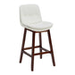 Contemporary Solid Wood Legs Faux Leather Indoor Counter Stools with Cushion White Brown 1 Piece Clearhalo 'Bar Furniture' 'Bar Stools' 'bar_stools' 'furn' 'furn_bar_stools' 'Furniture' 'Kitchen & Dining Furniture' 7756987