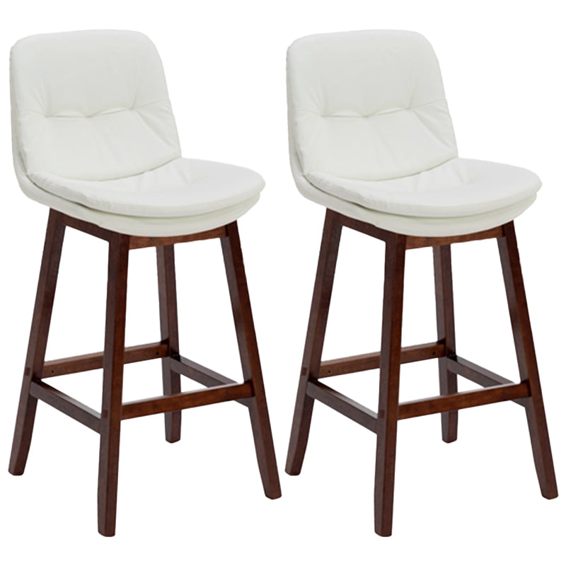 Contemporary Solid Wood Legs Faux Leather Indoor Counter Stools with Cushion White Brown 2 Piece Set Clearhalo 'Bar Furniture' 'Bar Stools' 'bar_stools' 'furn' 'furn_bar_stools' 'Furniture' 'Kitchen & Dining Furniture' 7756988