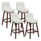 Contemporary Solid Wood Legs Faux Leather Indoor Counter Stools with Cushion White Brown 4 Piece Set Clearhalo 'Bar Furniture' 'Bar Stools' 'bar_stools' 'furn' 'furn_bar_stools' 'Furniture' 'Kitchen & Dining Furniture' 7756989