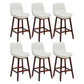 Contemporary Solid Wood Legs Faux Leather Indoor Counter Stools with Cushion White Brown 6 Piece Set Clearhalo 'Bar Furniture' 'Bar Stools' 'bar_stools' 'furn' 'furn_bar_stools' 'Furniture' 'Kitchen & Dining Furniture' 7756990
