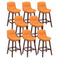Contemporary Solid Wood Legs Faux Leather Indoor Counter Stools with Cushion Orange Brown 8 Piece Set Clearhalo 'Bar Furniture' 'Bar Stools' 'bar_stools' 'furn' 'furn_bar_stools' 'Furniture' 'Kitchen & Dining Furniture' 7756996