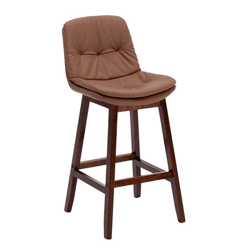 Contemporary Solid Wood Legs Faux Leather Indoor Counter Stools with Cushion Brown Brown 1 Piece Clearhalo 'Bar Furniture' 'Bar Stools' 'bar_stools' 'furn' 'furn_bar_stools' 'Furniture' 'Kitchen & Dining Furniture' 7756997