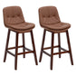 Contemporary Solid Wood Legs Faux Leather Indoor Counter Stools with Cushion Brown 2 Piece Set Clearhalo 'Bar Furniture' 'Bar Stools' 'bar_stools' 'furn' 'furn_bar_stools' 'Furniture' 'Kitchen & Dining Furniture' 7756998