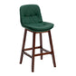 Contemporary Solid Wood Legs Faux Leather Indoor Counter Stools with Cushion Blackish Green Brown 1 Piece Clearhalo 'Bar Furniture' 'Bar Stools' 'bar_stools' 'furn' 'furn_bar_stools' 'Furniture' 'Kitchen & Dining Furniture' 7757002