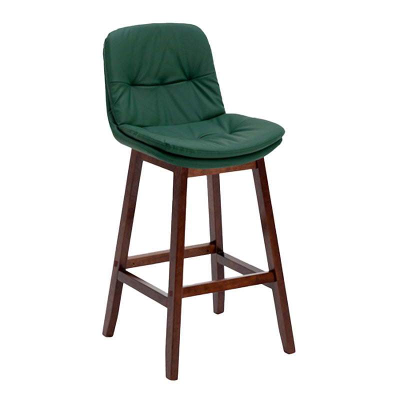 Contemporary Solid Wood Legs Faux Leather Indoor Counter Stools with Cushion Blackish Green Brown 1 Piece Clearhalo 'Bar Furniture' 'Bar Stools' 'bar_stools' 'furn' 'furn_bar_stools' 'Furniture' 'Kitchen & Dining Furniture' 7757002