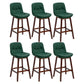 Contemporary Solid Wood Legs Faux Leather Indoor Counter Stools with Cushion Blackish Green Brown 6 Piece Set Clearhalo 'Bar Furniture' 'Bar Stools' 'bar_stools' 'furn' 'furn_bar_stools' 'Furniture' 'Kitchen & Dining Furniture' 7757005