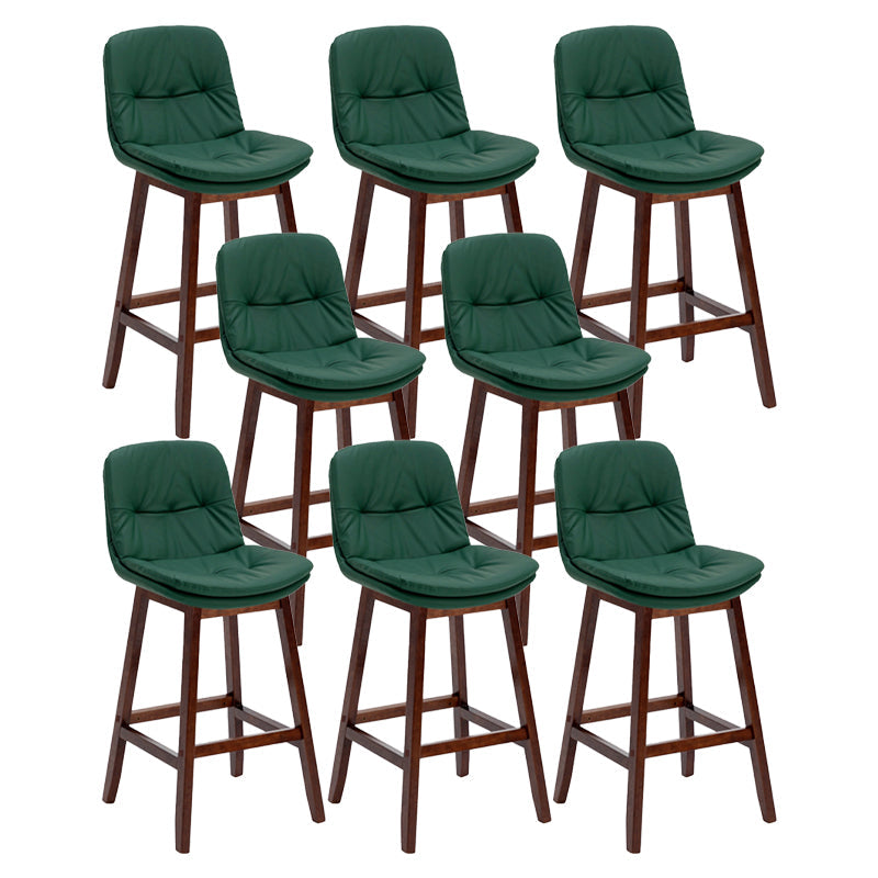 Contemporary Solid Wood Legs Faux Leather Indoor Counter Stools with Cushion Blackish Green Brown 8 Piece Set Clearhalo 'Bar Furniture' 'Bar Stools' 'bar_stools' 'furn' 'furn_bar_stools' 'Furniture' 'Kitchen & Dining Furniture' 7757006