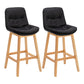 Contemporary Solid Wood Legs Faux Leather Indoor Counter Stools with Cushion Black Natural 2 Piece Set Clearhalo 'Bar Furniture' 'Bar Stools' 'bar_stools' 'furn' 'furn_bar_stools' 'Furniture' 'Kitchen & Dining Furniture' 7757008