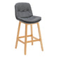 Contemporary Solid Wood Legs Faux Leather Indoor Counter Stools with Cushion Grey Natural 1 Piece Clearhalo 'Bar Furniture' 'Bar Stools' 'bar_stools' 'furn' 'furn_bar_stools' 'Furniture' 'Kitchen & Dining Furniture' 7757012
