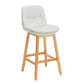 Contemporary Solid Wood Legs Faux Leather Indoor Counter Stools with Cushion White Natural 1 Piece Clearhalo 'Bar Furniture' 'Bar Stools' 'bar_stools' 'furn' 'furn_bar_stools' 'Furniture' 'Kitchen & Dining Furniture' 7757017