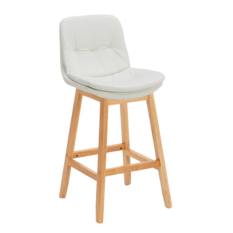 Contemporary Solid Wood Legs Faux Leather Indoor Counter Stools with Cushion White Natural 1 Piece Clearhalo 'Bar Furniture' 'Bar Stools' 'bar_stools' 'furn' 'furn_bar_stools' 'Furniture' 'Kitchen & Dining Furniture' 7757017