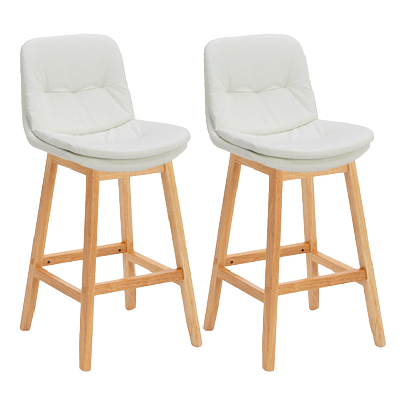 Contemporary Solid Wood Legs Faux Leather Indoor Counter Stools with Cushion White Natural 2 Piece Set Clearhalo 'Bar Furniture' 'Bar Stools' 'bar_stools' 'furn' 'furn_bar_stools' 'Furniture' 'Kitchen & Dining Furniture' 7757018
