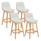 Contemporary Solid Wood Legs Faux Leather Indoor Counter Stools with Cushion White Natural 4 Piece Set Clearhalo 'Bar Furniture' 'Bar Stools' 'bar_stools' 'furn' 'furn_bar_stools' 'Furniture' 'Kitchen & Dining Furniture' 7757019