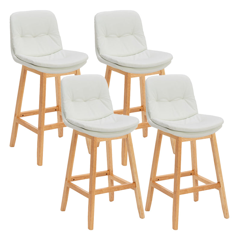 Contemporary Solid Wood Legs Faux Leather Indoor Counter Stools with Cushion White Natural 4 Piece Set Clearhalo 'Bar Furniture' 'Bar Stools' 'bar_stools' 'furn' 'furn_bar_stools' 'Furniture' 'Kitchen & Dining Furniture' 7757019