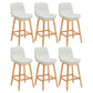 Contemporary Solid Wood Legs Faux Leather Indoor Counter Stools with Cushion White Natural 6 Piece Set Clearhalo 'Bar Furniture' 'Bar Stools' 'bar_stools' 'furn' 'furn_bar_stools' 'Furniture' 'Kitchen & Dining Furniture' 7757020