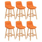 Contemporary Solid Wood Legs Faux Leather Indoor Counter Stools with Cushion Orange Natural 6 Piece Set Clearhalo 'Bar Furniture' 'Bar Stools' 'bar_stools' 'furn' 'furn_bar_stools' 'Furniture' 'Kitchen & Dining Furniture' 7757025