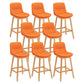 Contemporary Solid Wood Legs Faux Leather Indoor Counter Stools with Cushion Orange Natural 8 Piece Set Clearhalo 'Bar Furniture' 'Bar Stools' 'bar_stools' 'furn' 'furn_bar_stools' 'Furniture' 'Kitchen & Dining Furniture' 7757026