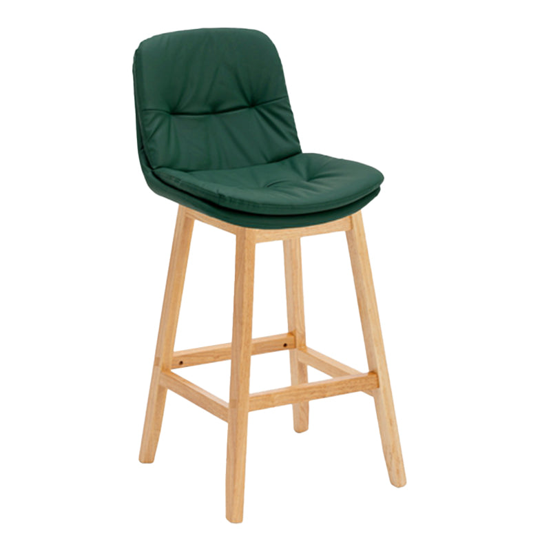 Contemporary Solid Wood Legs Faux Leather Indoor Counter Stools with Cushion Blackish Green Natural 1 Piece Clearhalo 'Bar Furniture' 'Bar Stools' 'bar_stools' 'furn' 'furn_bar_stools' 'Furniture' 'Kitchen & Dining Furniture' 7757031