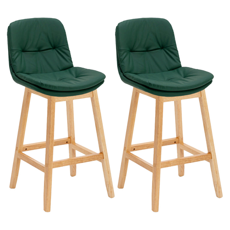 Contemporary Solid Wood Legs Faux Leather Indoor Counter Stools with Cushion Blackish Green Natural 2 Piece Set Clearhalo 'Bar Furniture' 'Bar Stools' 'bar_stools' 'furn' 'furn_bar_stools' 'Furniture' 'Kitchen & Dining Furniture' 7757032