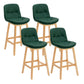 Contemporary Solid Wood Legs Faux Leather Indoor Counter Stools with Cushion Blackish Green Natural 4 Piece Set Clearhalo 'Bar Furniture' 'Bar Stools' 'bar_stools' 'furn' 'furn_bar_stools' 'Furniture' 'Kitchen & Dining Furniture' 7757033