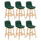 Contemporary Solid Wood Legs Faux Leather Indoor Counter Stools with Cushion Blackish Green Natural 6 Piece Set Clearhalo 'Bar Furniture' 'Bar Stools' 'bar_stools' 'furn' 'furn_bar_stools' 'Furniture' 'Kitchen & Dining Furniture' 7757034