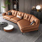 Contemporary Genuine Leather Pillow Top Arm Sofa in Orange for Living Room Clearhalo 'furn' 'furn_sofas' 'Furniture' 'Living Room Furniture' 'Sofa' 'sofas' 7760414
