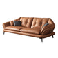Contemporary Genuine Leather Pillow Top Arm Sofa in Orange for Living Room 2-Seater Sofa Genuine Leather Clearhalo 'furn' 'furn_sofas' 'Furniture' 'Living Room Furniture' 'Sofa' 'sofas' 7760416
