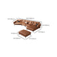 Contemporary Genuine Leather Pillow Top Arm Sofa in Orange for Living Room Clearhalo 'furn' 'furn_sofas' 'Furniture' 'Living Room Furniture' 'Sofa' 'sofas' 7760439
