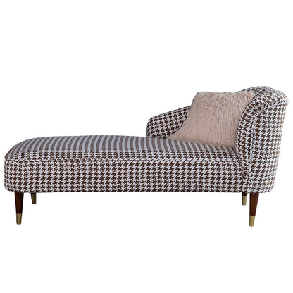 Chaise contemporaine à un bras, bras ronds, pied-de-poule pour le salon