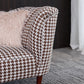 Chaise contemporaine à un bras, bras ronds, pied-de-poule pour le salon
