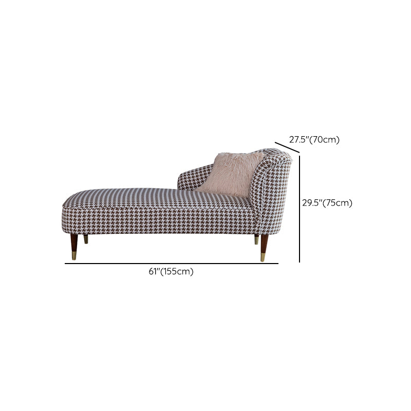 Chaise contemporaine à un bras, bras ronds, pied-de-poule pour le salon