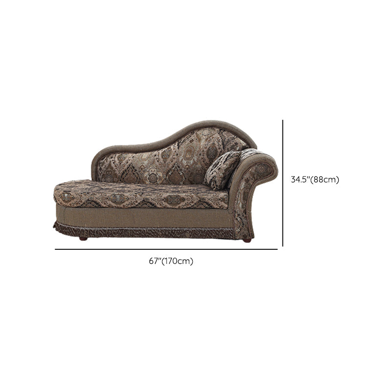 Traditional One Armed Wooden Chaise Flared Arms for Living Room Clearhalo 'Chairs & Seating' 'Chaise Lounge' 'chaise_lounge' 'furn' 'furn_chaise_lounge' 'Furniture' 'Living Room Furniture' 7761765
