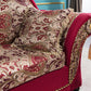Chaise traditionnelle en bois à un bras, bras évasés rouges pour le salon